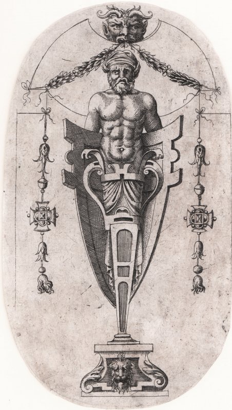 Fregio con uomo barbuto