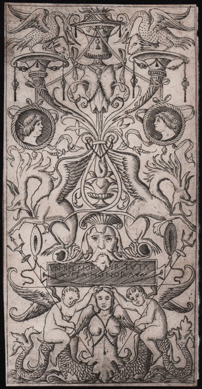 Fregio ornamentale (VN BEL MORIR TVTA LA VITA HONORA)