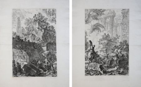 Frontespizio con statua della Minerva - Prova di stampa del …