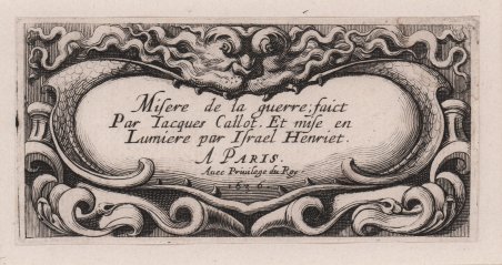 Frontespizio delle Miserie della guerra