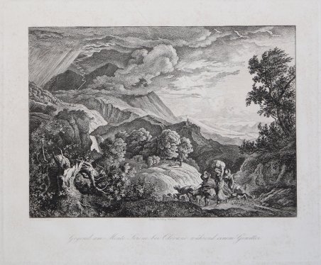 Gegend am Monte Serone bei Olevano während einem Gewitter