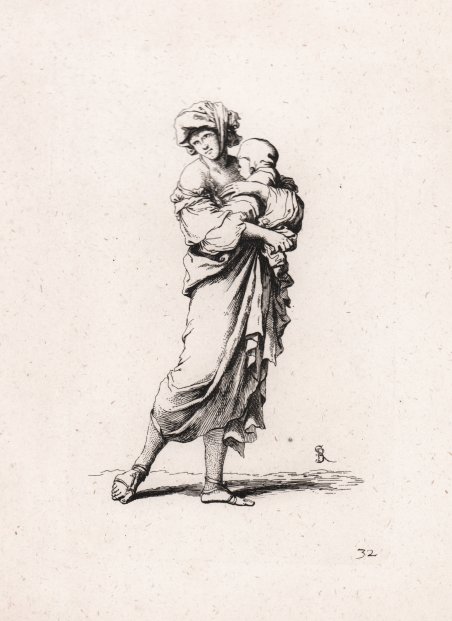 Giovane madre che porta un neonato