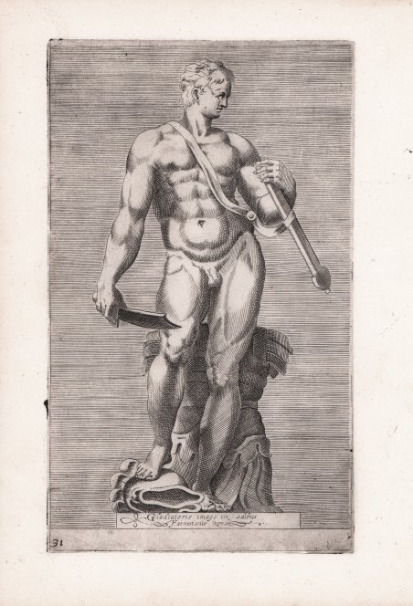 Gladiatoris imago in aedibus Farnesianis Rome (Gladiatore Farnese)