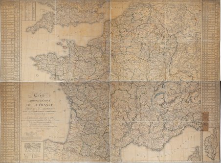 Carte Administrative de la France divisé en 110 départements.