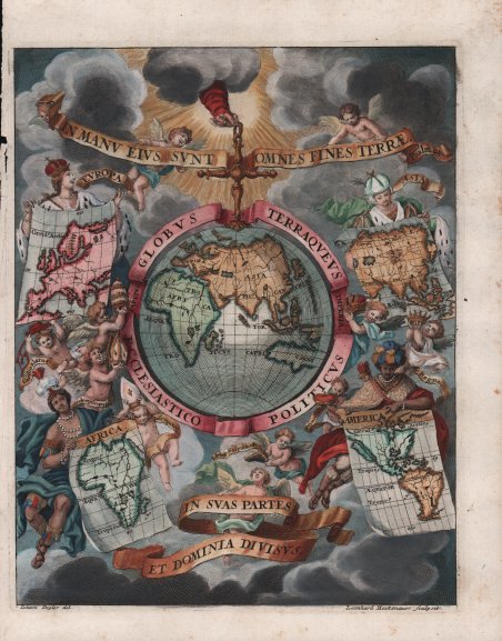 Globus Terraqueus Ecclesiastico Politicus In Suas Partes et Dominia Divisus.