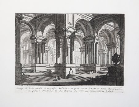 Gruppo di Scale ornato di magnifica Architettura.