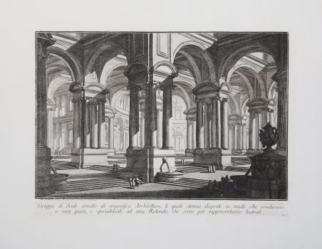 Gruppo di Scale ornato di magnifica Architettura.