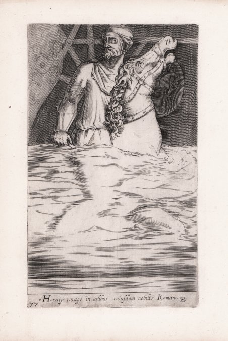 Horatij imago in aedibus cuiusdam nobilis Romam (Orazio Coclite)