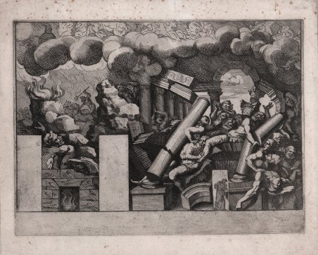 I Giganti colpiti dalle macerie