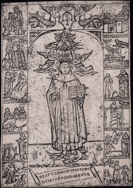 Il Beato Filippo Benizzi, circondato da dodici scene della sua …