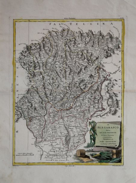 Il Bergamasco diviso ne suoi distretti di nuova proiezione