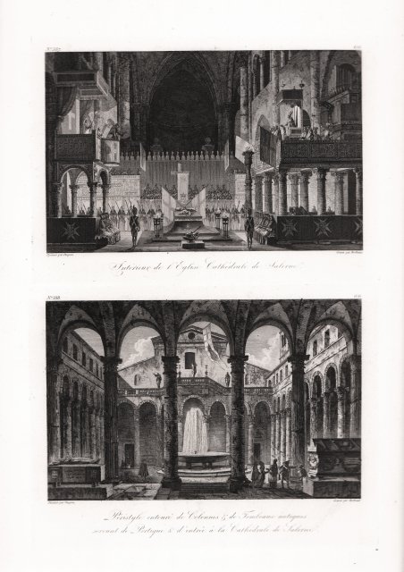 Interieur de l’Eglise Cathédrale de Salerne & Péristyle entouré de …