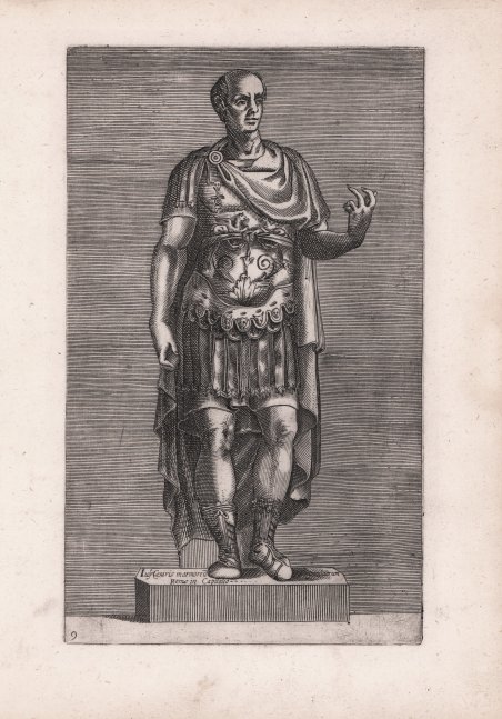 Iuly Caesaris marmoreum simulacrum Romae in Capitolio