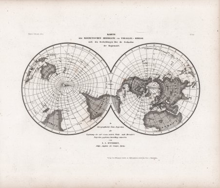 Karte der Magnetischen Meridiane und Parallel - Kreise
