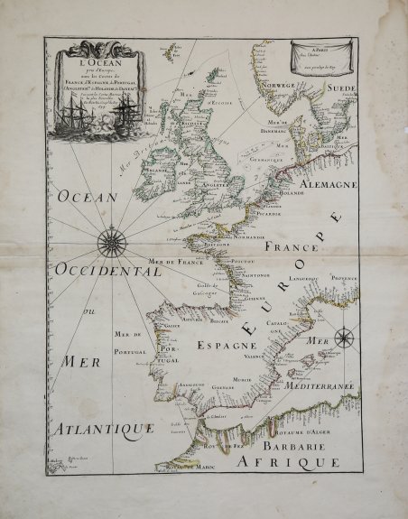 L'Ocean pres d'Europe avec les Costes de France, d'Espagne, de …