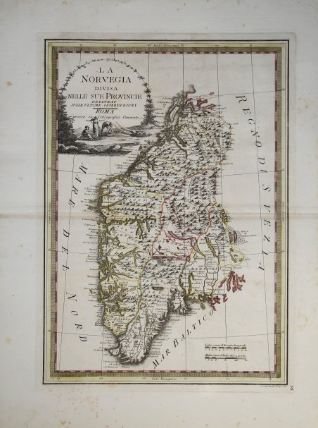 La Norvegia divisa nelle sue Provincie delineate sulle ultime osservazioni