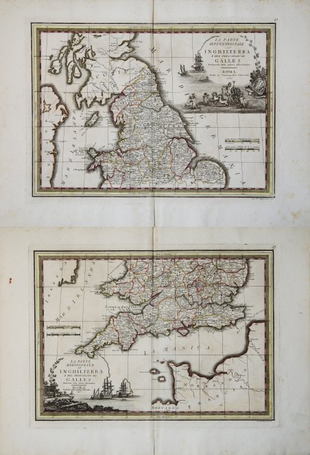 La parte settentrionale & meridionale dell'Inghilterra