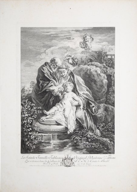 La Sainte Famille Tableau Original d'Antoine Watteau.