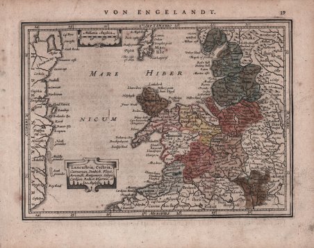 Lancastria, Cestria, Caernavan, Denbich, Flint, Merionidh, Montgomery.
