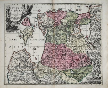 Livoniae et Curlandiae Ducatus cum Insulis Adjcentib. Mappa Geographica Exhibiti …