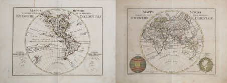 Mappa-Mondo tagliato sul piano di un meridiano Emisfero Orientle - …