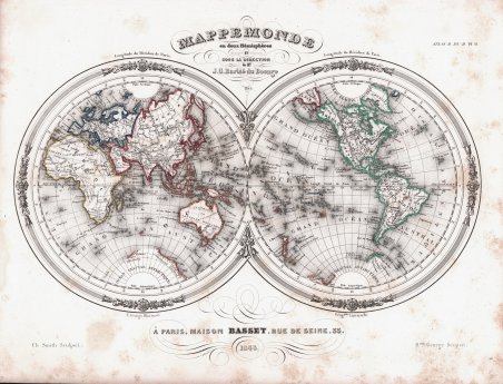 Mappemonde en deux Hémispherès