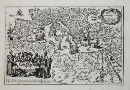 Maris Mediterranei Longitudo et Latitudo cum suis Provinciis Circumvicinis.