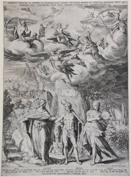 Massimiliano I di Baviera in figura di Ercole al bivio