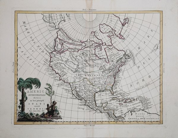 America Settentrionale divisa ne' suoi principali Stati
