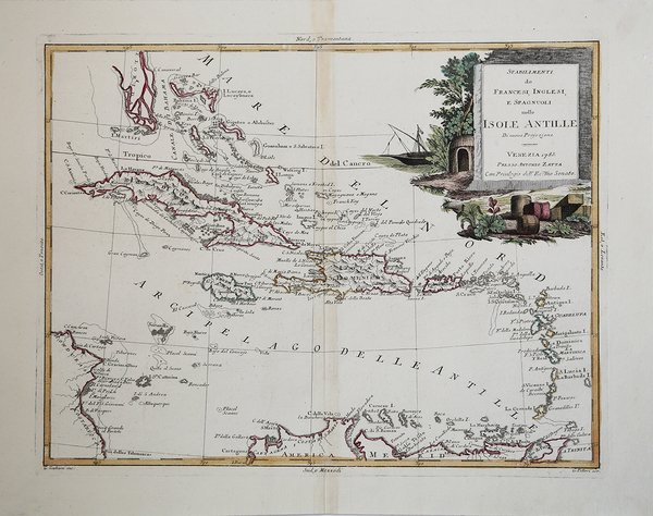Stabilimenti de Francesi, Inglesi, e Spagnuoli nelle Isole Antille Di …