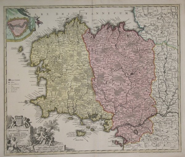 Tabvla Ducatus Britanniae Gallis le Gouvernem.t General De Bretagne.