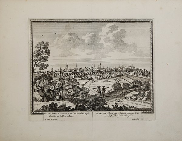 Leeuwarden, de voornaamste Stand in Friesland,tuffen Franiker en Dokkom gelegen