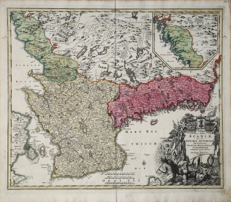 Nova Tabula Scaniae, quae est Gothia Australis Provincias Scaniam, Hallandiam, …