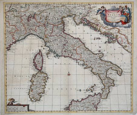Novissima et accuratissima totius Italiae Corsica et Sardinia Descriptio