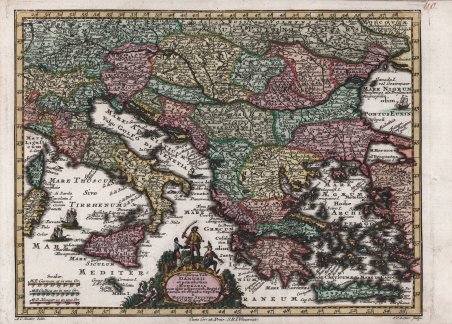 Novissima Tab. Danubii et praesertim Hungaria cum aliis adjacentib Regnis.