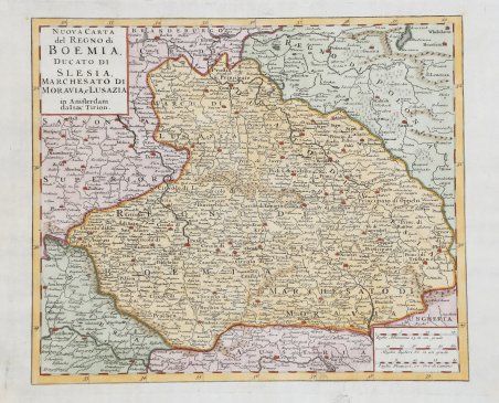 Nuova carte del Regno di Boemia, Ducato di Slesia, Marchesato …