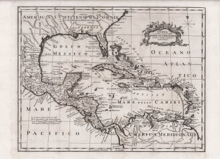 Nuova e corretta Carta dell'Indie Occidentali cavata dalle migliori autorità