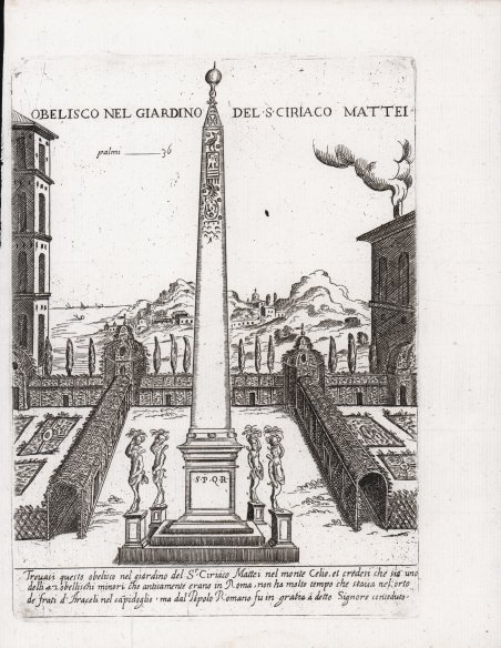 Obelisco nel giardino del S. Ciriaco Mattei