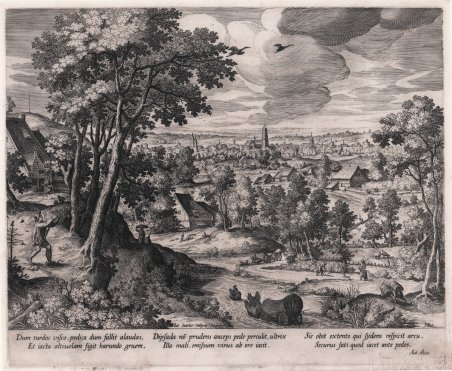 Paesaggio con cacciatore di uccelli