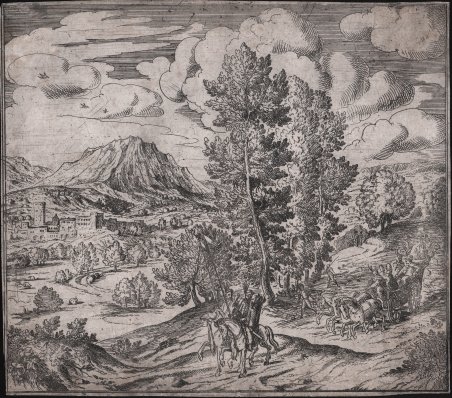 Paesaggio con cavalieri