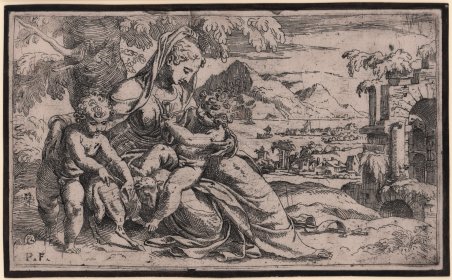 Paesaggio con Madonna e Bambino