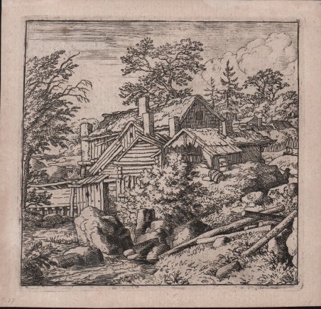 Paesaggio con ponte di montagna