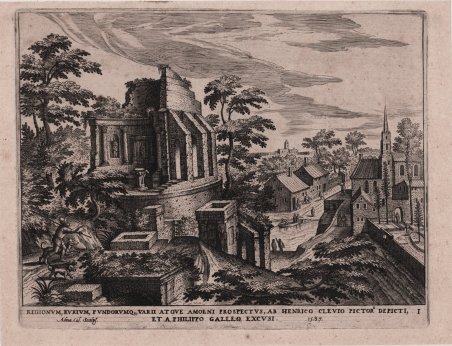 Paesaggio con rovine di un tempio