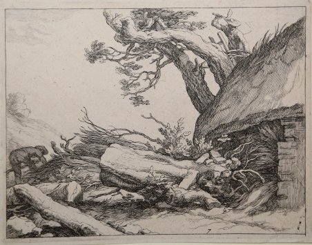 Paesaggio con tronchi