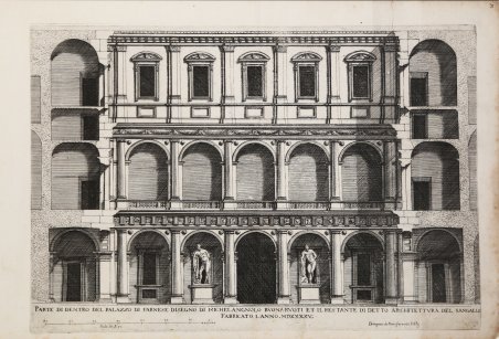 Parte di dentro del palazzo di Farnese disegno di Michelangnolo …