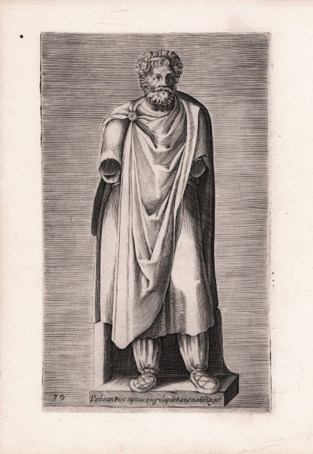 Parthorum Rex captivis e nigro lapide Rome in aedib' Cesys