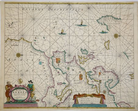 Pas-kaart van Europa met een gedeelte van de kunst van …