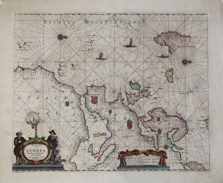 Pascaart van Europa, Als mede een gedeelt vande cust von …