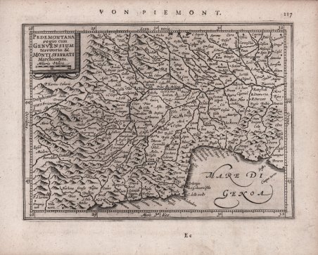 Pedemontana regio cum Genuensium territorio & Montisferrati Marchionatu