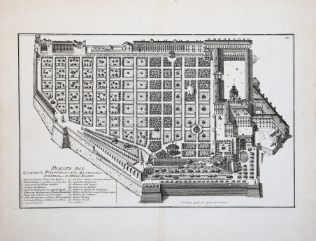Pianta del Giardino Pontificio nel Quirinale